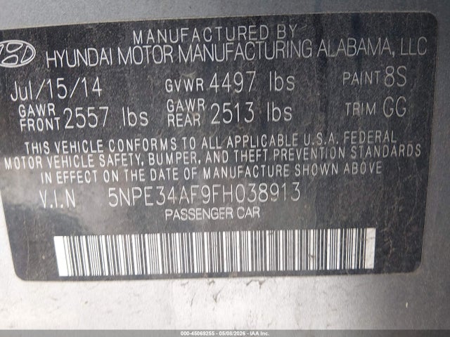 2015 Hyundai SONATA LIMITED photo 9