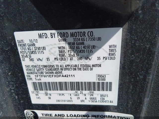 2013 FORD F-150 FX4 照片 9