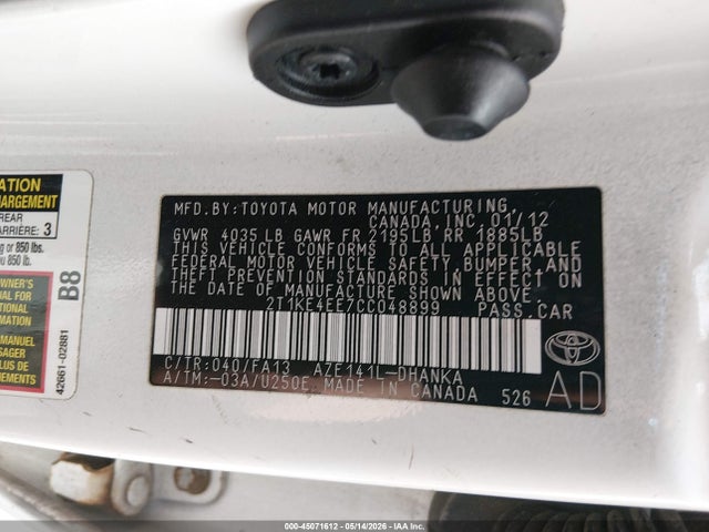 2012 Toyota MATRIX S photo 9