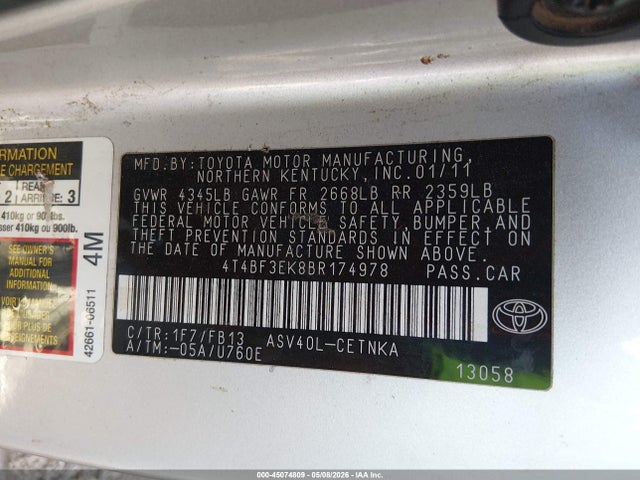 صورة 9 لـ 2011 Toyota CAMRY LE