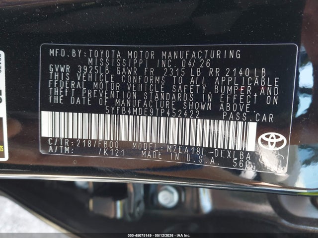 صورة 9 لـ 2026 Toyota COROLLA LE