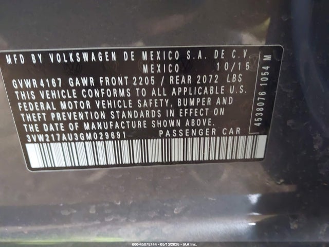 صورة 9 لـ 2016 Volkswagen GOLF TSI S 4-DOOR