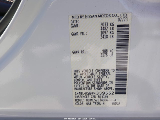 2023 Nissan ALTIMA SR INTELLIGENT AWD photo 9