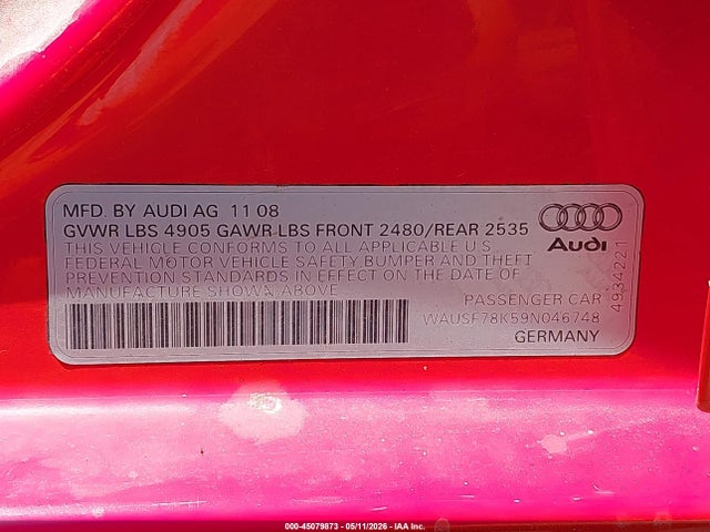 2009 AUDI A4 2.0T PREMIUM — фото 9