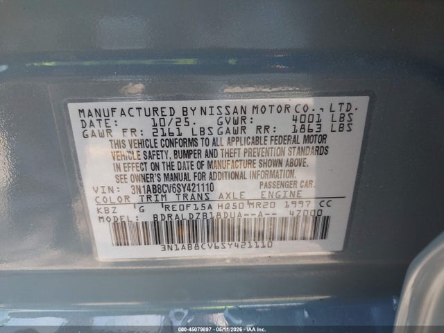 2025 Nissan SENTRA SV 照片 9