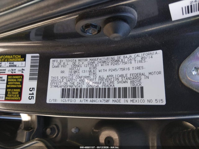 2015 Toyota TACOMA BASE V6 photo 9