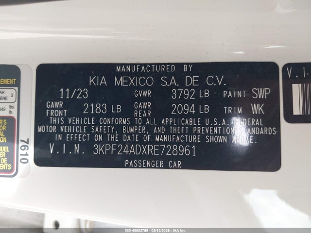 صورة 9 لـ 2024 KIA FORTE LXS