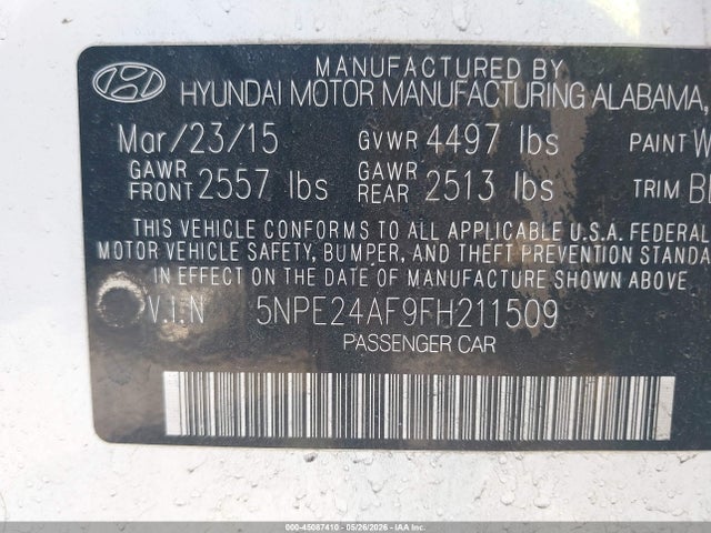2015 Hyundai SONATA SE — фото 9