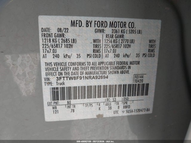 2022 FORD MAVERICK XLT 照片 9