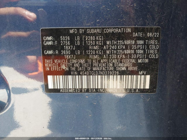 2022 SUBARU OUTBACK ONYX EDITION XT 9