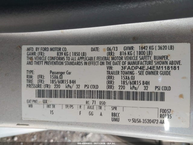 2014 FORD FIESTA SE 照片 9