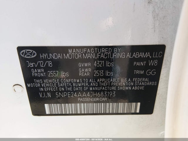 2018 HYUNDAI SONATA ECO 9
