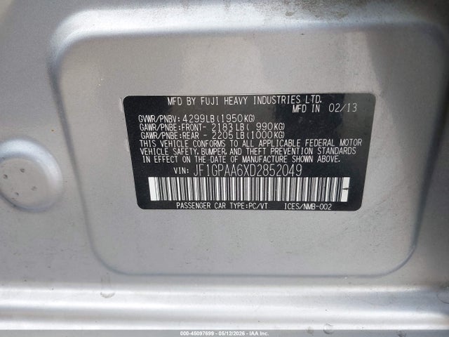 2013 Subaru IMPREZA 2.0I photo 9