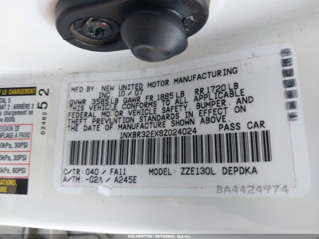 صورة 9 لـ 2008 Toyota COROLLA CE