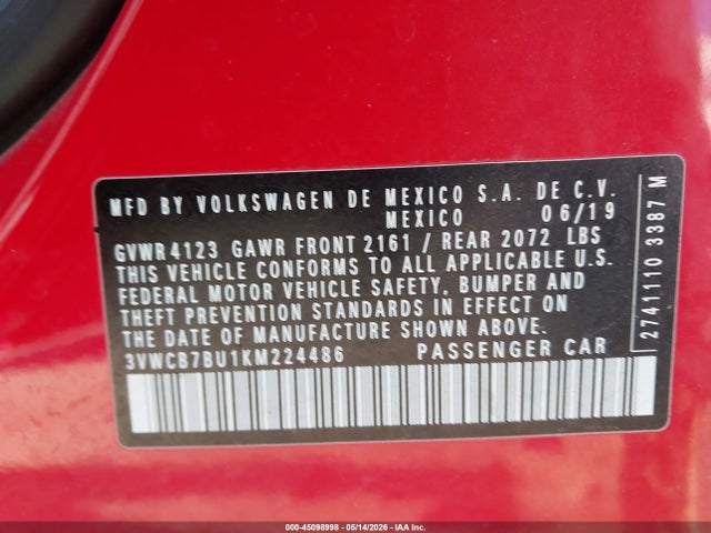 صورة 9 لـ 2019 Volkswagen JETTA 1.4T R-LINE/1.4T S/1.4T SE