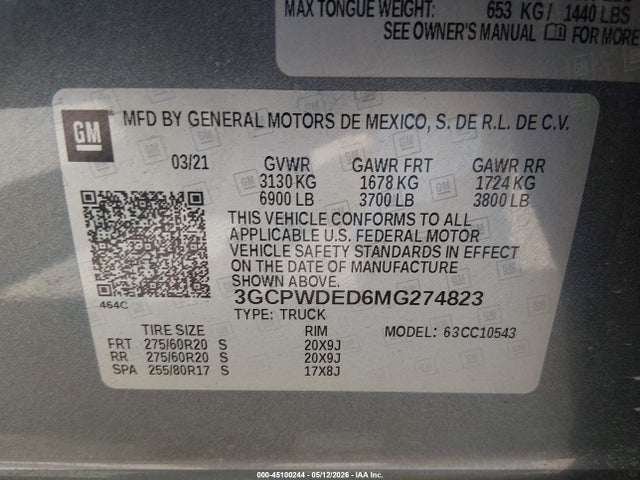صورة 9 لـ 2021 Chevrolet SILVERADO 1500 2WD SHORT BED RST