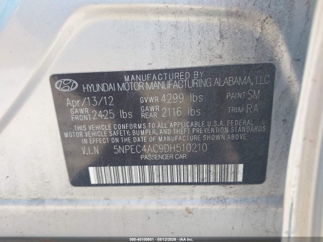2013 Hyundai SONATA SE 照片 9