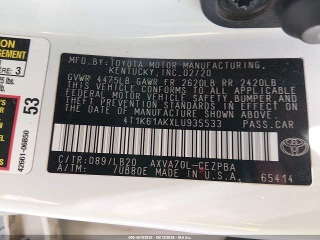 صورة 9 لـ 2020 Toyota CAMRY XSE