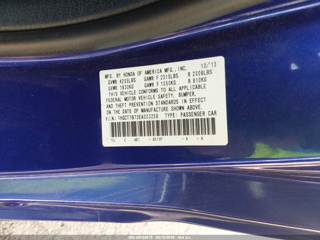 2014 Honda ACCORD EX 照片 9