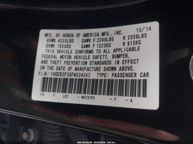 2015 Honda ACCORD LX 照片 9