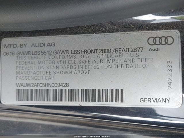 2017 AUDI A7 3.0T PREMIUM PLUS 照片 9