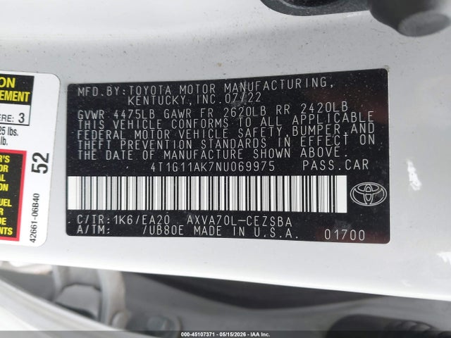 صورة 9 لـ 2022 Toyota CAMRY SE
