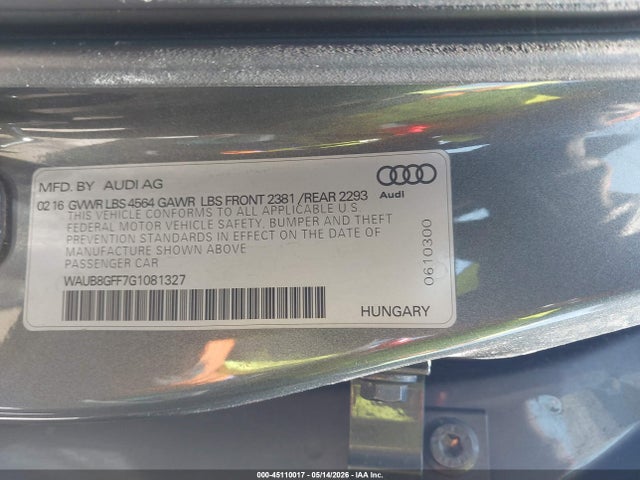 2016 AUDI A3 2.0T PREMIUM — фото 9