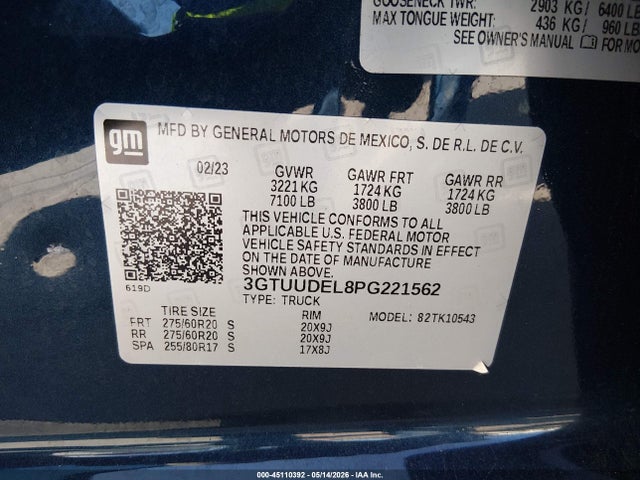 2023 GMC SIERRA 1500 4WD SHORT BOX SLT 9