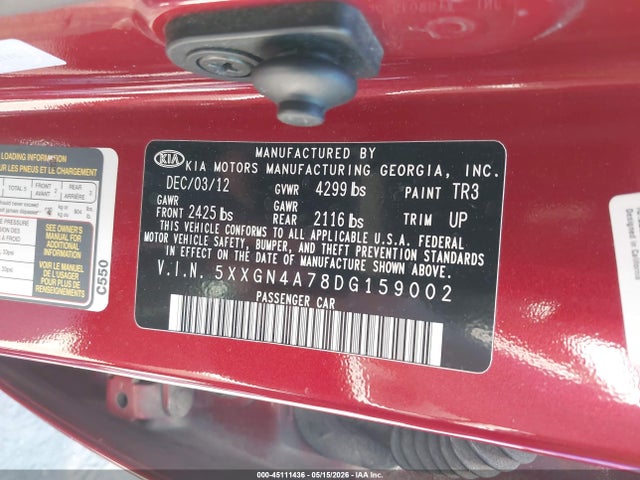 2013 KIA OPTIMA EX 照片 9