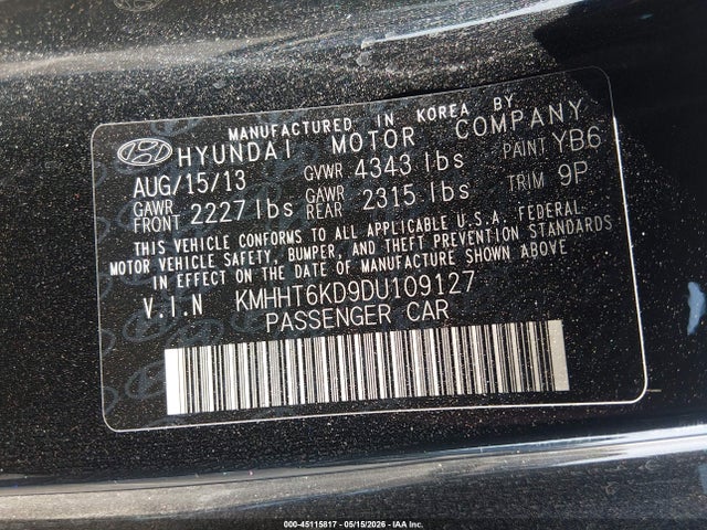 2013 Hyundai GENESIS 2.0T 照片 9