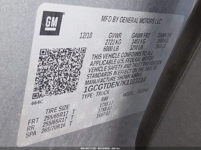 2019 Chevrolet COLORADO Z71 photo 9