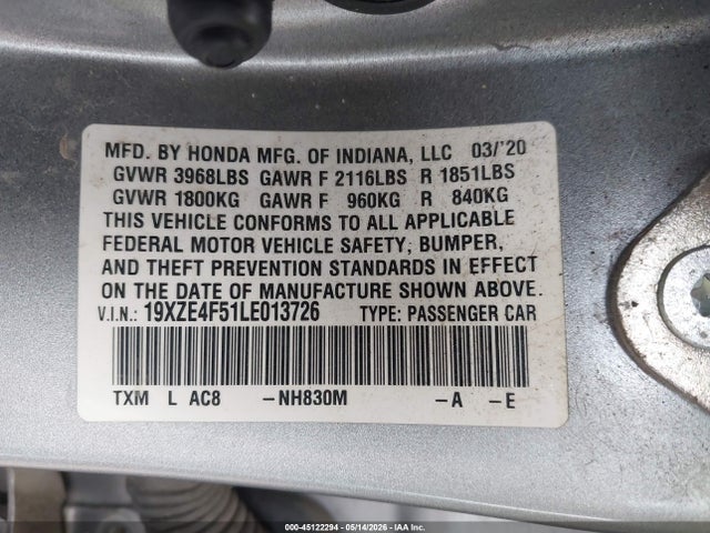 2020 Honda INSIGHT EX 照片 9