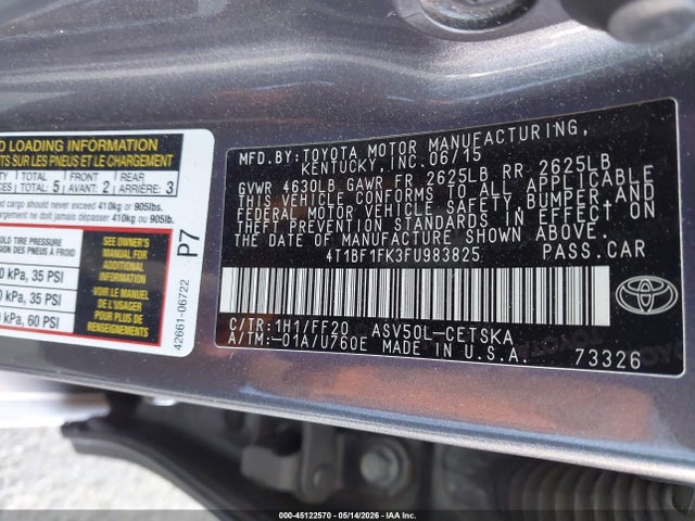 2015 Toyota CAMRY SE photo 9
