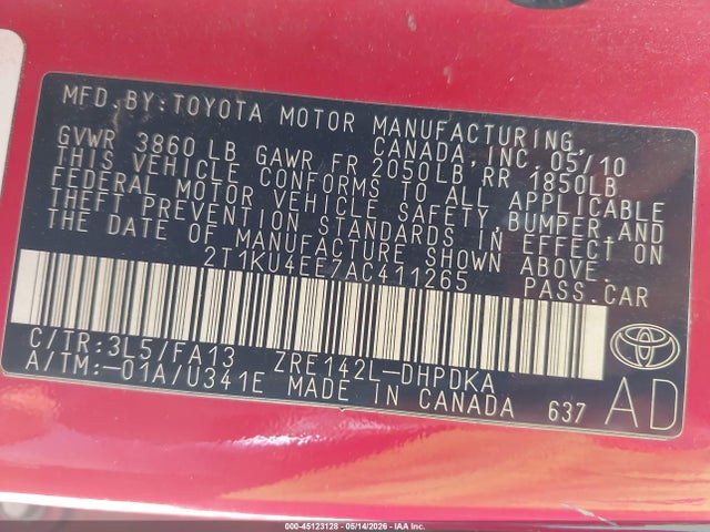 2010 Toyota MATRIX 照片 9