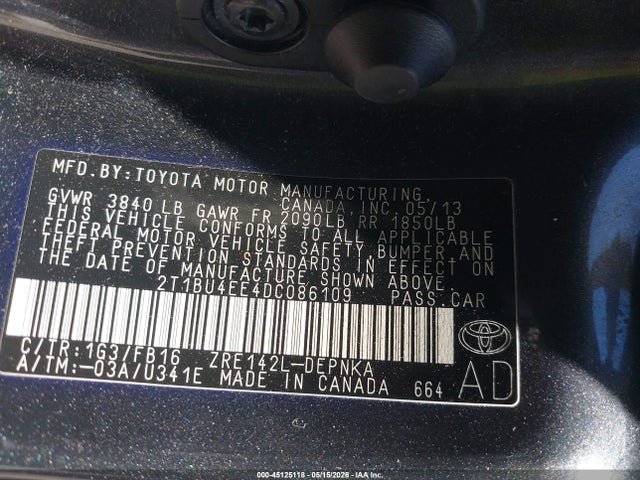 2013 Toyota COROLLA LE photo 9