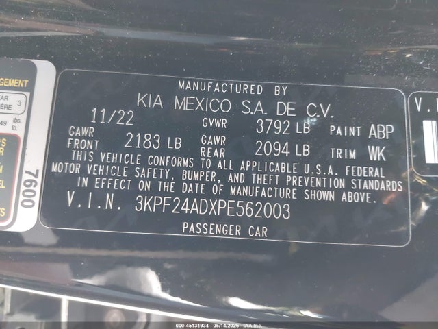 2023 KIA FORTE LX 照片 9