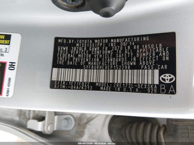 2014 Toyota COROLLA S PLUS — фото 9