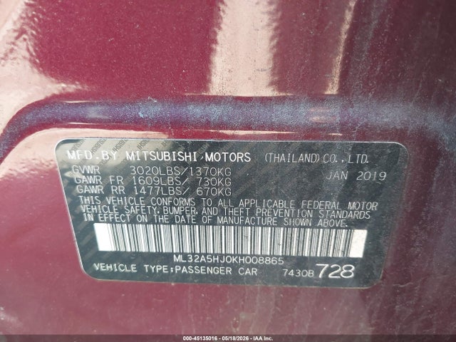 صورة 9 لـ 2019 Mitsubishi MIRAGE LE