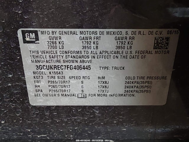 2015 Chevrolet SILVERADO 1500 1LT — фото 9