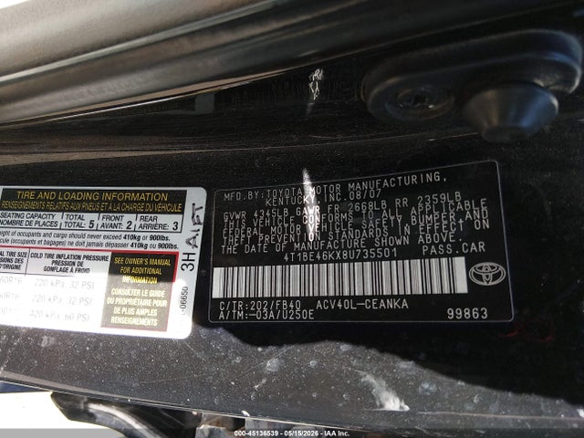 2008 Toyota CAMRY — фото 9