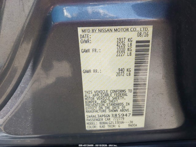 صورة 9 لـ 2016 Nissan ALTIMA 2.5 S