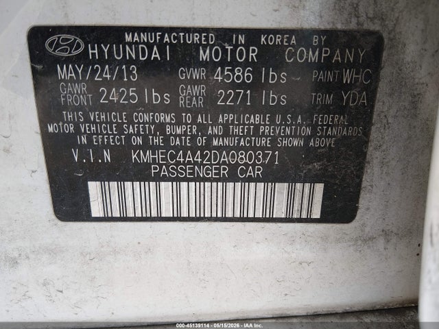 2013 Hyundai SONATA HYBRID LIMITED — фото 9