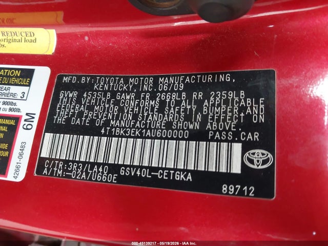 2010 Toyota CAMRY SE/LE/XLE photo 9