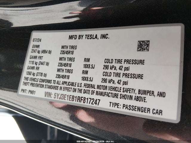 صورة 9 لـ 2024 Tesla MODEL 3 LONG RANGE DUAL MOTOR ALL-WHEEL DRIVE
