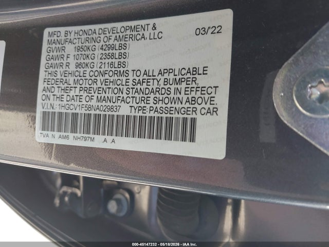 2022 Honda ACCORD EX-L 照片 9