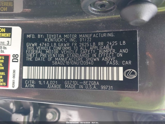 2022 Lexus ES 350 照片 9