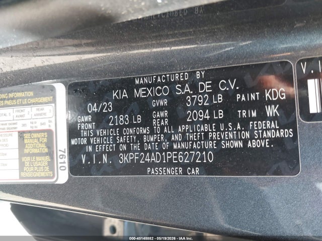 2023 KIA FORTE LXS photo 9