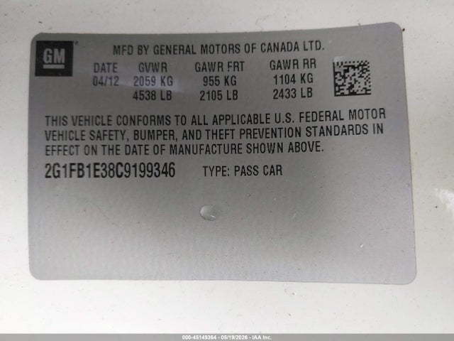 صورة 9 لـ 2012 Chevrolet CAMARO 1LT