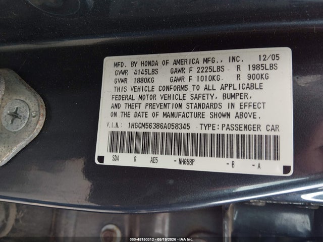 2006 Honda ACCORD 2.4 SE photo 9