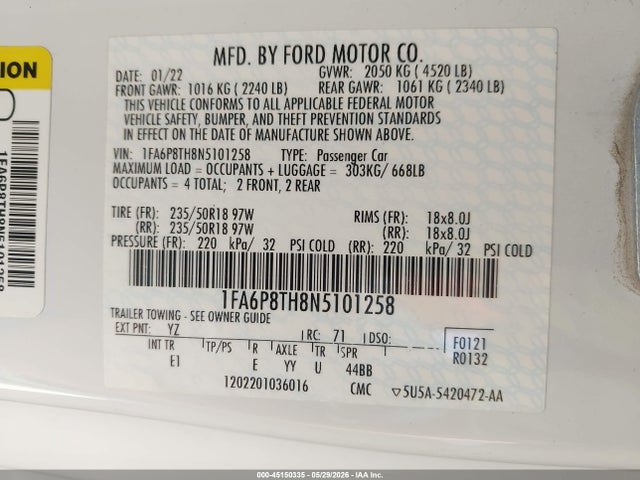 2022 FORD MUSTANG ECOBOOST PREMIUM FASTBACK 照片 9